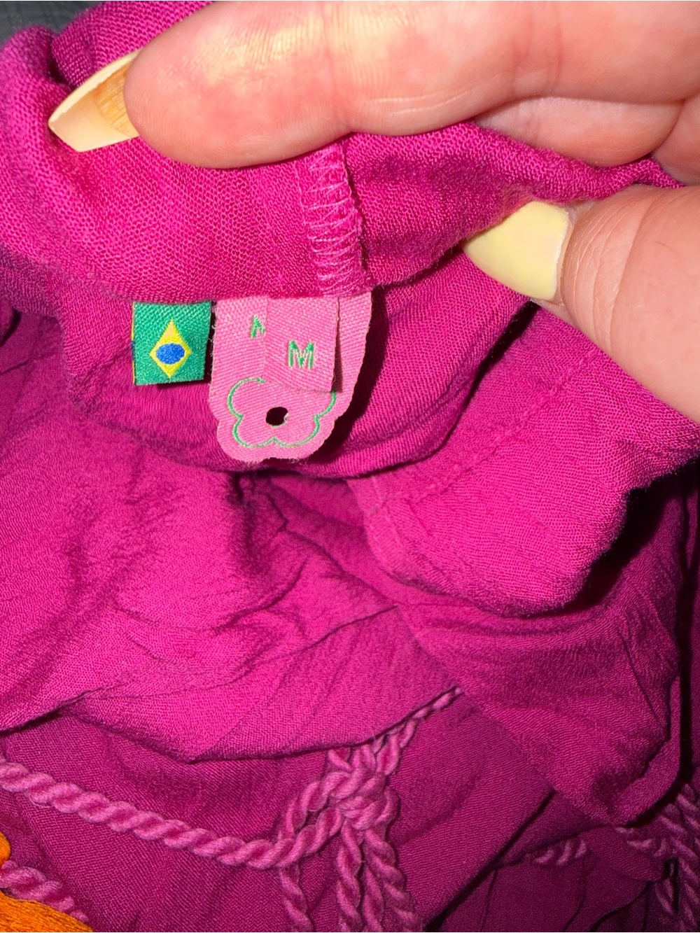 FARM Rio Vintage Fuchsia Halter Jumpsuit with Orange Floral Appliqué - Picture 8 of 8